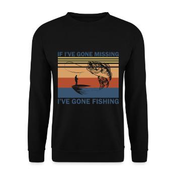 Fishing Angler Fishing Rod - Unisex Sweatshirt - black - Front - Alina (178cm) & Michal (187cm)