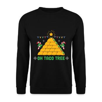 Oh Taco Tree Food Taco Christmas Tree - Unisex Pullover - Schwarz - Vorne - Alina (178cm) & Michal (187cm)