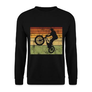 BMX Rad Fahrrad Retro Geschenk Bicycle Motocross - Unisex Pullover - Schwarz - Vorne - Alina (178cm) & Michal (187cm)