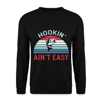 Fishing Angler Fishing Rod - Unisex Sweatshirt - black - Front - Alina (178cm) & Michal (187cm)