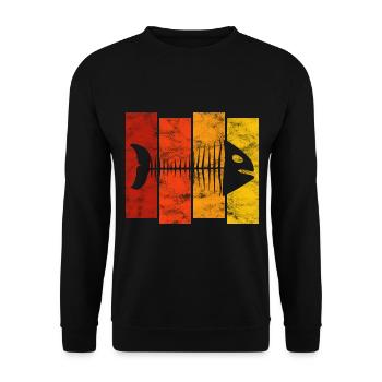 Fishbones for anglers, fishermen and children | Pisces - Unisex Sweatshirt - black - Front - Alina (178cm) & Michal (187cm)