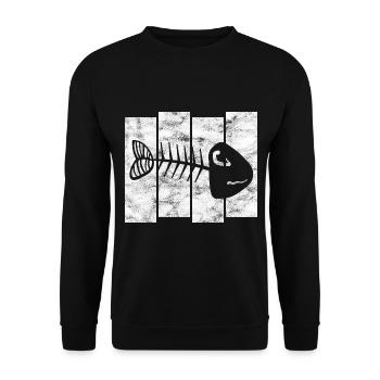 Fishbones for anglers, fishermen and children | Pisces - Unisex Sweatshirt - black - Front - Alina (178cm) & Michal (187cm)