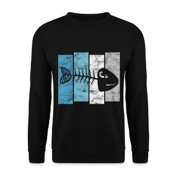 Fishbones for anglers, fishermen and children | Pisces - Unisex Sweatshirt - black - Front - Alina (178cm) & Michal (187cm)