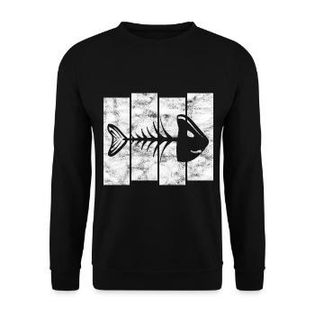 Arêtes de poisson pour pêcheurs, pêcheurs et enfants | Poissons - Sweat-shirt Unisexe - noir - Devant - Alina (178cm) & Michal (187cm)