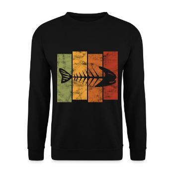 Arêtes de poisson pour pêcheurs, pêcheurs et enfants | Poissons - Sweat-shirt Unisexe - noir - Devant - Alina (178cm) & Michal (187cm)