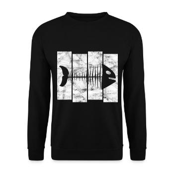 Fishbones for anglers, fishermen and children | Pisces - Unisex Sweatshirt - black - Front - Alina (178cm) & Michal (187cm)