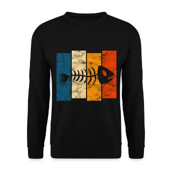 Fishbones for anglers, fishermen and children | Pisces - Unisex Sweatshirt - black - Front - Alina (178cm) & Michal (187cm)