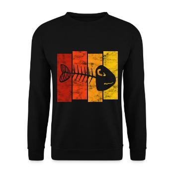 Fishbones for anglers, fishermen and children | Pisces - Unisex Sweatshirt - black - Front - Alina (178cm) & Michal (187cm)