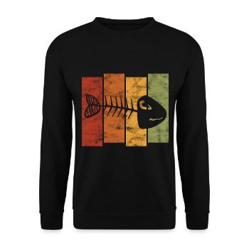Fishbones for anglers, fishermen and children | Pisces - Unisex Sweatshirt - black - Front - Alina (178cm) & Michal (187cm)