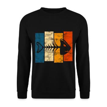 Arêtes de poisson pour pêcheurs, pêcheurs et enfants | Poissons - Sweat-shirt Unisexe - noir - Devant - Alina (178cm) & Michal (187cm)