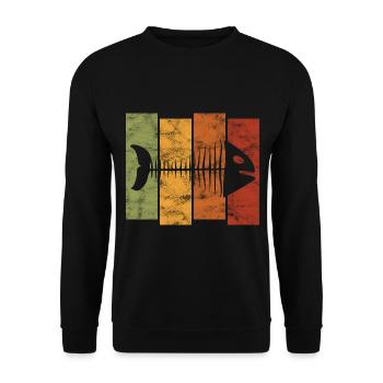 Arêtes de poisson pour pêcheurs, pêcheurs et enfants | Poissons - Sweat-shirt Unisexe - noir - Devant - Alina (178cm) & Michal (187cm)