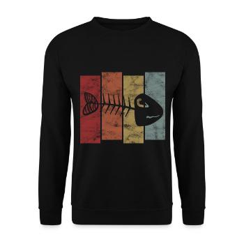 Arêtes de poisson pour pêcheurs, pêcheurs et enfants | Poissons - Sweat-shirt Unisexe - noir - Devant - Alina (178cm) & Michal (187cm)