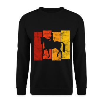 Dressage Cavalier de dressage Cheval d’équitation - Sweat-shirt Unisexe - noir - Devant - Alina (178cm) & Michal (187cm)