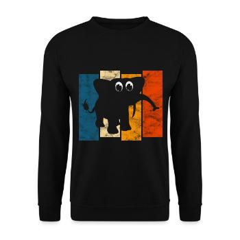 Elefanten Elefant für Kinder - Unisex Pullover - Schwarz - Vorne - Alina (178cm) & Michal (187cm)
