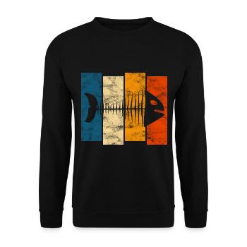 for anglers, fishermen and children | Pisces - Unisex Sweatshirt - black - Front - Alina (178cm) & Michal (187cm)