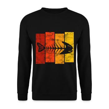 Arête de poisson pour les pêcheurs, les pêcheurs et les enfants | Poissons - Sweat-shirt Unisexe - noir - Devant - Alina (178cm) & Michal (187cm)