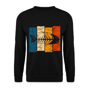 Arête de poisson pour les pêcheurs, les pêcheurs et les enfants | Poissons - Sweat-shirt Unisexe - noir - Devant - Alina (178cm) & Michal (187cm)