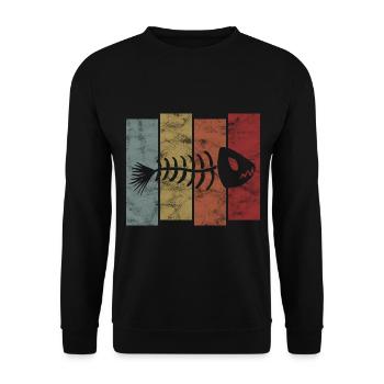 Arête de poisson pour les pêcheurs, les pêcheurs et les enfants | Poissons - Sweat-shirt Unisexe - noir - Devant - Alina (178cm) & Michal (187cm)