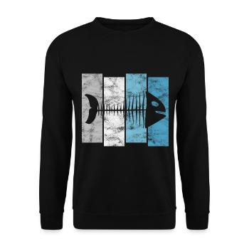 for anglers, fishermen and children | Pisces - Unisex Sweatshirt - black - Front - Alina (178cm) & Michal (187cm)