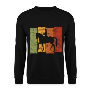 Dressage Cavalier de dressage Cheval d’équitation - Sweat-shirt Unisexe - noir - Devant - Alina (178cm) & Michal (187cm)