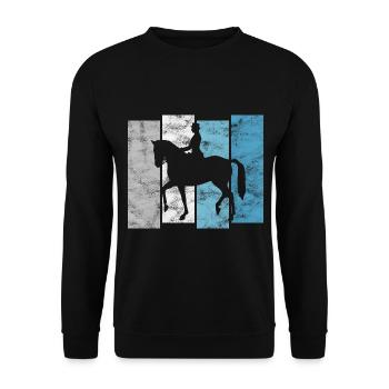Dressage Cavalier de dressage Cheval d’équitation - Sweat-shirt Unisexe - noir - Devant - Alina (178cm) & Michal (187cm)
