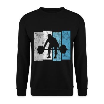 Musculation Bodybuilder GYM Fitnessstudio Retro - Sweat-shirt Unisexe - noir - Devant - Alina (178cm) & Michal (187cm)