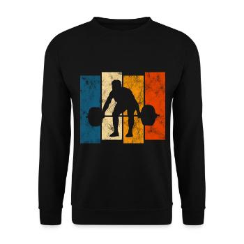Bodybuilding Bodybuilder GYM Fitnessstudio Retro - Unisex Sweatshirt - black - Front - Alina (178cm) & Michal (187cm)