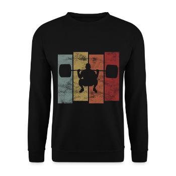 Musculation Bodybuilder GYM Fitnessstudio Retro - Sweat-shirt Unisexe - noir - Devant - Alina (178cm) & Michal (187cm)
