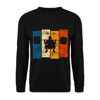 Musculation Bodybuilder GYM Fitnessstudio Retro - Sweat-shirt Unisexe - noir - Devant - Alina (178cm) & Michal (187cm)