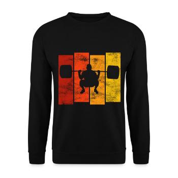 Bodybuilding Bodybuilder GYM Fitnessstudio Retro - Unisex Sweatshirt - black - Front - Alina (178cm) & Michal (187cm)