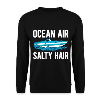 Segelboot Kapitän Spruch Zum Segeln - Unisex Pullover - Schwarz - Vorne - Alina (178cm) & Michal (187cm)