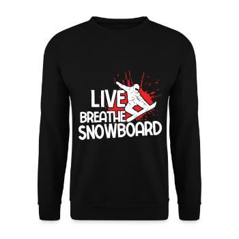 Snowboard Spruch für Snowboarder - Unisex Pullover - Schwarz - Vorne - Alina (178cm) & Michal (187cm)