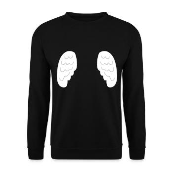 Wing Symbol Angel - Unisex Sweatshirt - black - Front - Alina (178cm) & Michal (187cm)
