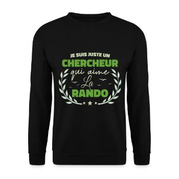 Fier d’être Chercheur et Passionné de la Randonnée - Sweat-shirt Unisexe - noir - Devant - Alina (178cm) & Michal (187cm)