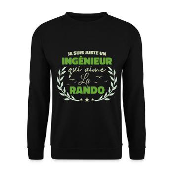 Fier d’être Ingénieur et Passionné de la Randonnée - Sweat-shirt Unisexe - noir - Devant - Alina (178cm) & Michal (187cm)