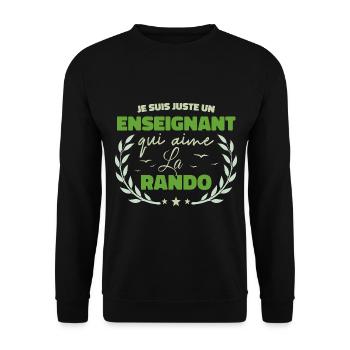 Fier d’être Enseignant et Passionné de la Randonné - Sweat-shirt Unisexe - noir - Devant - Alina (178cm) & Michal (187cm)