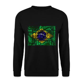 Brazil Flag Brasilia Cool Art Brazilian - Unisex Sweatshirt - black - Front - Alina (178cm) & Michal (187cm)
