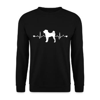 Appenzeller Sennenhund Heartbeat Pulse ECG - Unisex Sweatshirt - black - Front - Alina (178cm) & Michal (187cm)