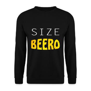 size beero beer lustiger Bier Spruch - Unisex Pullover - Schwarz - Vorne - Alina (178cm) & Michal (187cm)