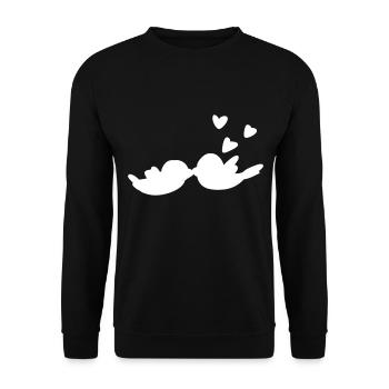 Valentine's Day Couple Bird Hearts Love - Unisex Sweatshirt - black - Front - Alina (178cm) & Michal (187cm)