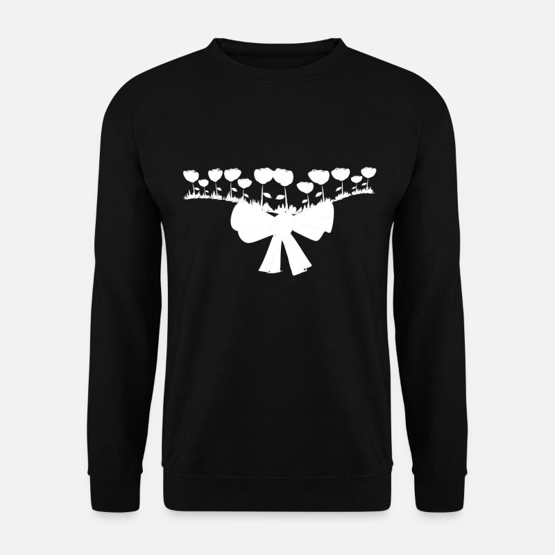 schleife linie blumen linie - Unisex Pullover - Schwarz