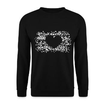 Heart Pattern Points Love Form - Unisex Sweatshirt - black - Front - Alina (178cm) & Michal (187cm)