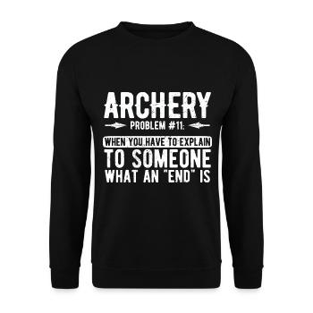 Bogenschießen Archery - Unisex Pullover - Schwarz - Vorne - Alina (178cm) & Michal (187cm)