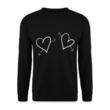cœurs de cœur - Sweat-shirt Unisexe - noir - Devant - Alina (178cm) & Michal (187cm)