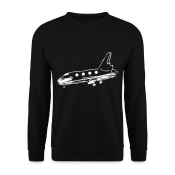 transport symbolrakete flugzeug fliegen transport - Unisex Pullover - Schwarz - Vorne - Alina (178cm) & Michal (187cm)