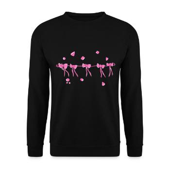 symbole de contour de ligne de boucle rose - Sweat-shirt Unisexe - noir - Devant - Alina (178cm) & Michal (187cm)