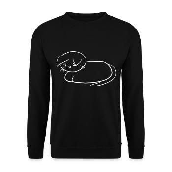 traurige Katze Tier Symboltraurige Katze Tier Symb - Unisex Pullover - Schwarz - Vorne - Alina (178cm) & Michal (187cm)