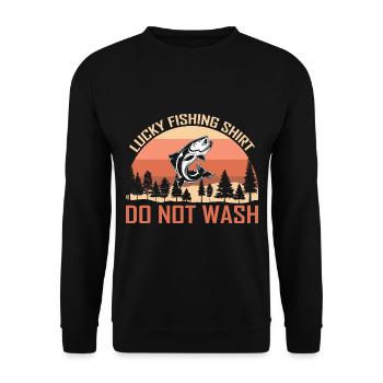 Fishing Angler Fishing Rod - Unisex Sweatshirt - black - Front - Alina (178cm) & Michal (187cm)
