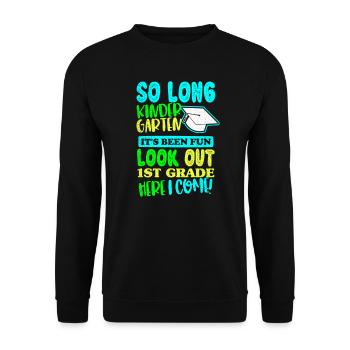 Zurück zu Schule Kindergarten Geschenk - Unisex Pullover - Schwarz - Vorne - Alina (178cm) & Michal (187cm)