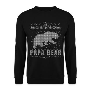 Partenaire familial Look papa maman bébé ours laid chemise - Sweat-shirt Unisexe - noir - Devant - Alina (178cm) & Michal (187cm)